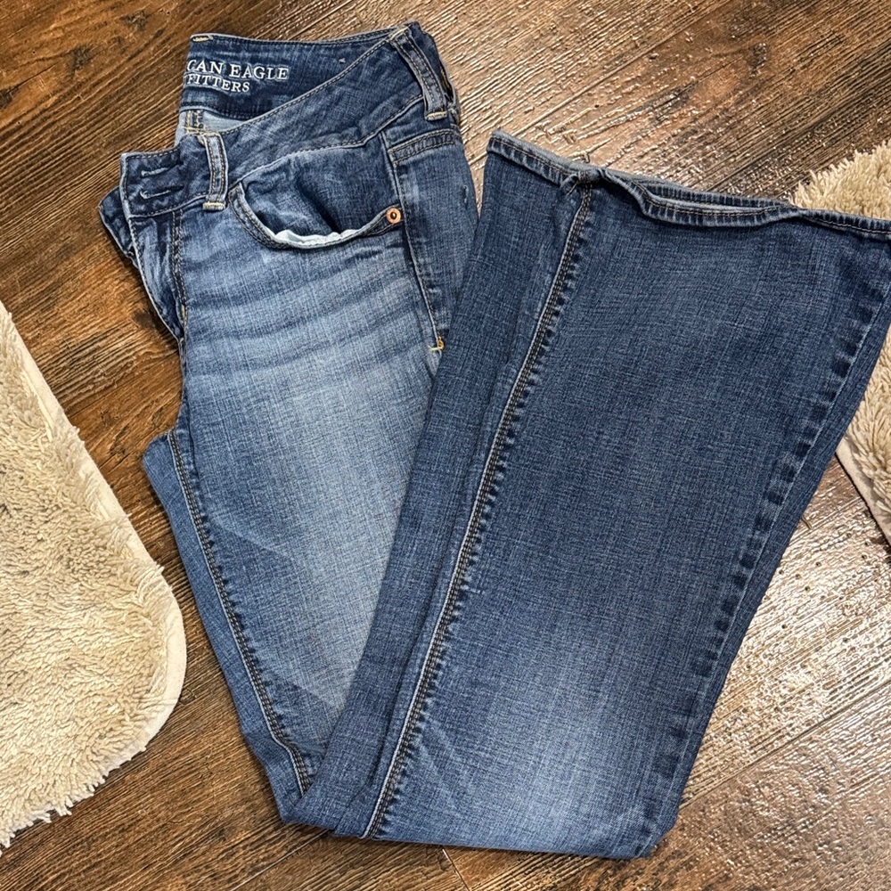 American Eagle Outfitters Women's Dark Blue Boot Cut Jeans